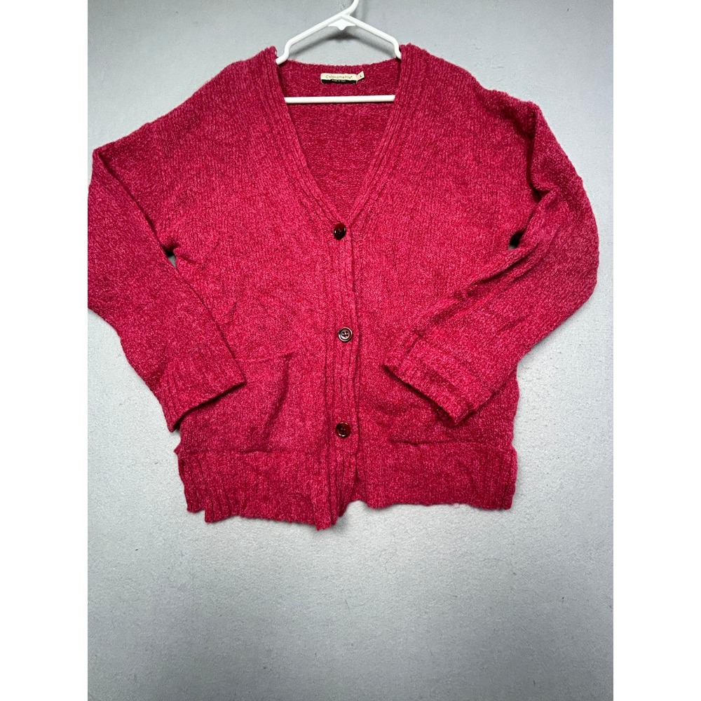 Chiaramente Cardigan Sweater Wool Blend Pink Large Womens